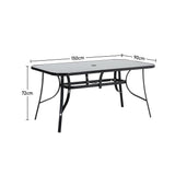 Rechteckiger Outdoor Esstisch mit Sonnenschirmloch