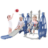 3-in-1 Kinder Spielplatz Set mit Rutsche, Schaukel und Basketballkorb
