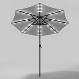 Sonnenschirm mit Kurbel und 24 LED-Lichtern