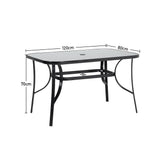 Rechteckiger Outdoor Esstisch mit Sonnenschirmloch