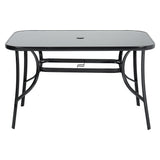 Outdoor Rectangular Dining Table with Umbrella Hole for Garden and Patio Garden Dining Table   