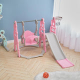 Kinder Spielplatz Set mit Rutsche, Schaukel und Basketballkorb